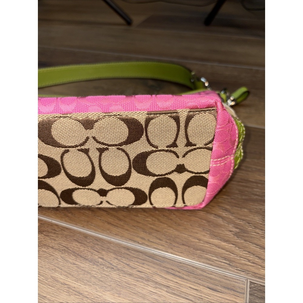 Coach Bleecker Daisy Patchwork Demi Bag F14725 Pink Green Striped Vintage Y2K - Picture 6 of 12